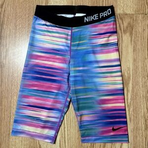 Nike Pro Bright Multicolor Athletic Shorts Size Medium